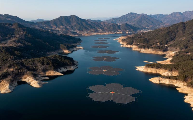 Florecen los paneles solares flotantes para abastecer de energía a los hogares de Corea del Sur