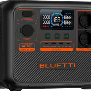 Estación de Energía Portátil Bluetti AC70P | 1000W 864Wh | LiFePO4 con Power Lifting 2000W y Carga Turbo